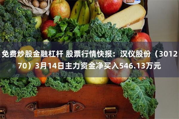 免费炒股金融杠杆 股票行情快报：汉仪股份（301270）3月14日主力资金净买入546.13万元