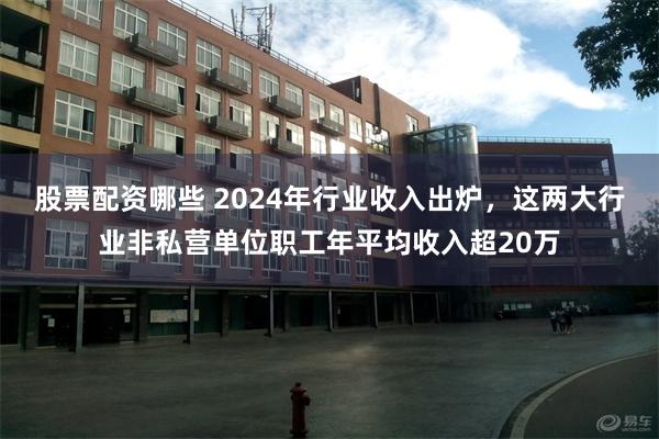 股票配资哪些 2024年行业收入出炉，这两大行业非私营单位职工年平均收入超20万